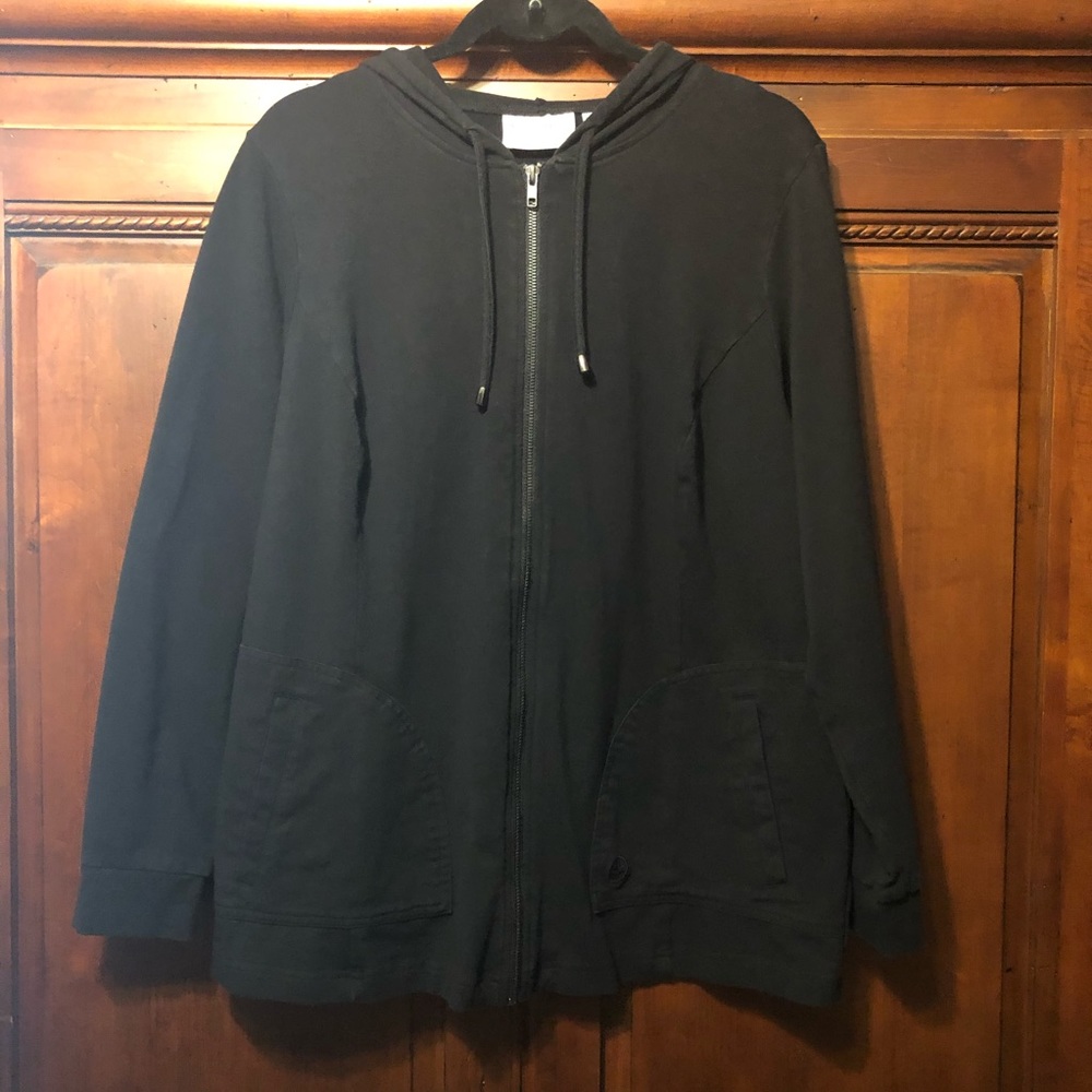 Linea Leisure Hooded Zip Up Jacket Black
